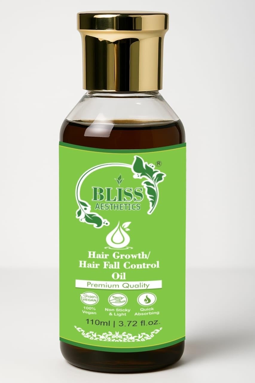 Bliss Aesthetics Hair Fall Control Oil | Ayurvedic Formula with Amla & Methi | Non-Sticky & Lightweight | Reduces Hair Fall & Strengthens Roots (110ml)