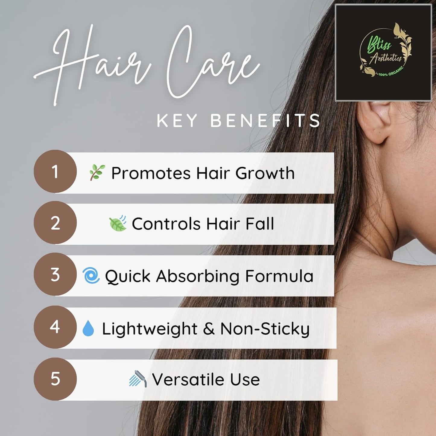 Bliss Aesthetics Hair Fall Control Oil | Ayurvedic Formula with Amla & Methi | Non-Sticky & Lightweight | Reduces Hair Fall & Strengthens Roots (110ml)