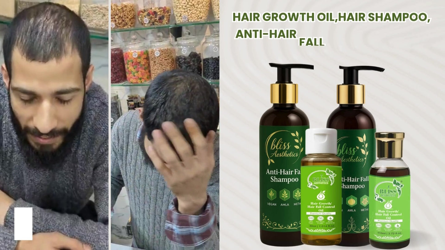 Bliss Aesthetics Hair Growth Oil For Hair thinning| Natural Ayurvedic Formula | Non-sticky & Non-greasy Oil | Promotes Hair Growth & Reduces Hair Fall | Nourishes Scalp & Prevents Dandruff (110ml)